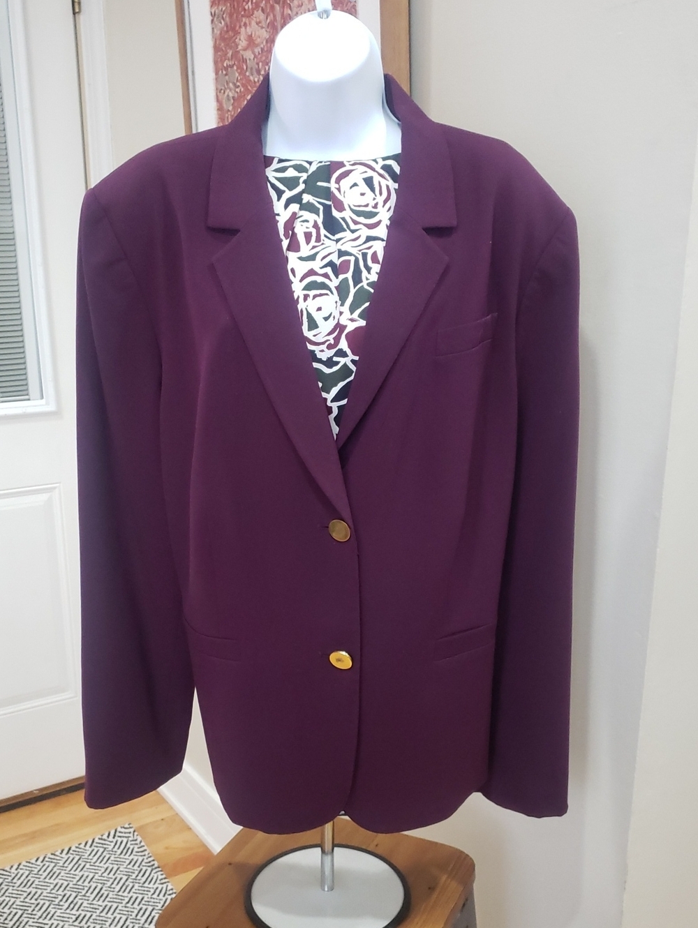Calvin Klein Plum Single-Button Blazer, 24W